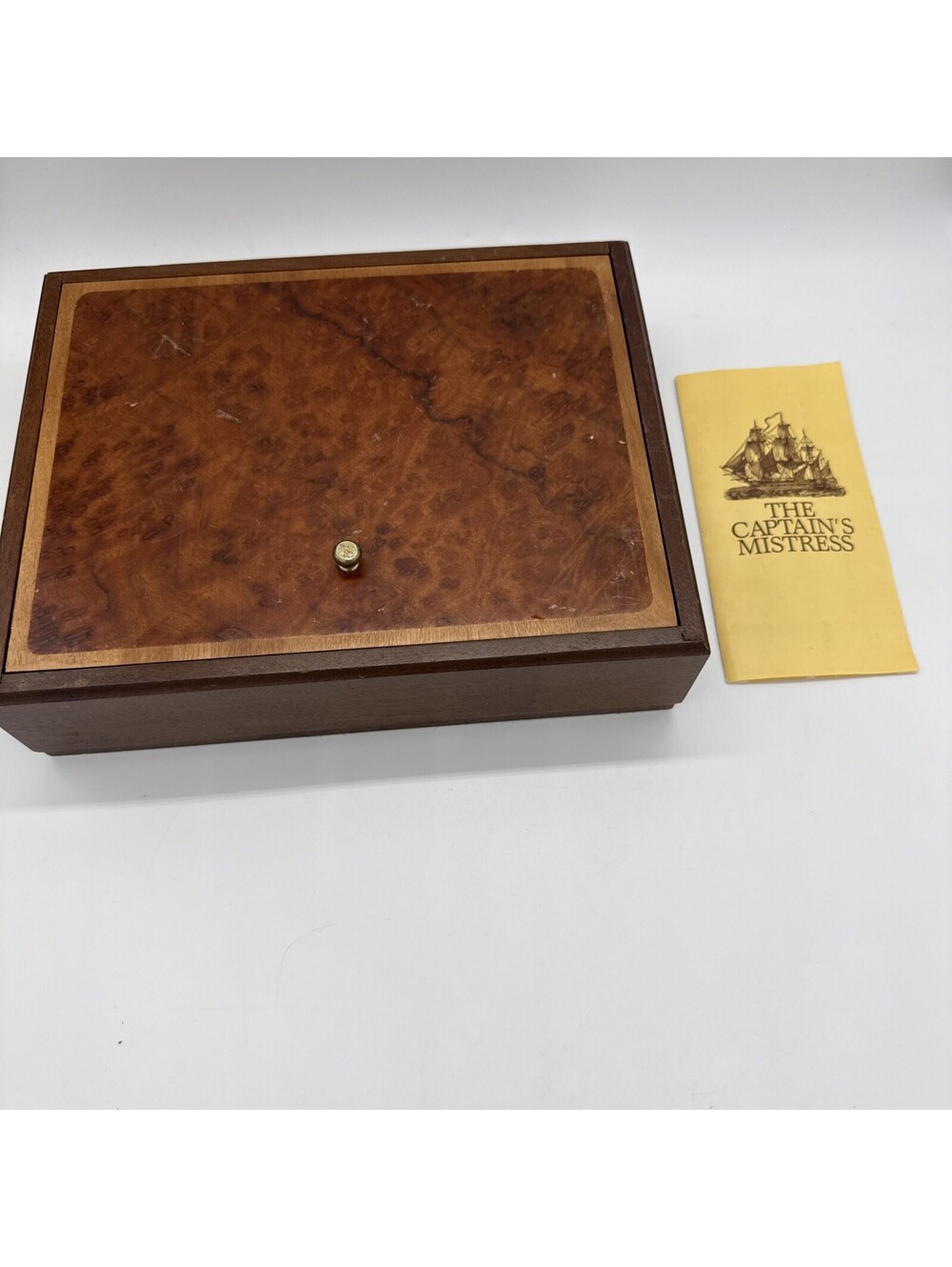 Vintage The Captains Mistress Wooden Board Game Burl Wood Box Connect Four Style